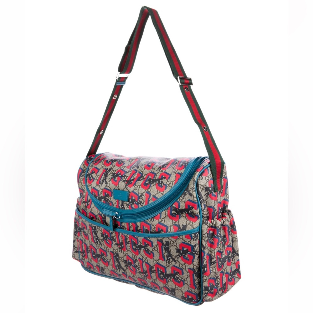 NEW Gucci Kids’ GG Supreme Wolf Diaper Bag / Mama’s Bag
